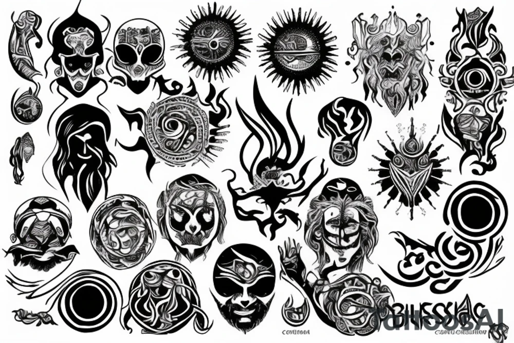 slavic gods black sun tattoo idea