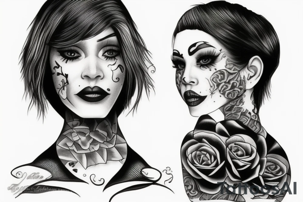 blind woman tattoo idea