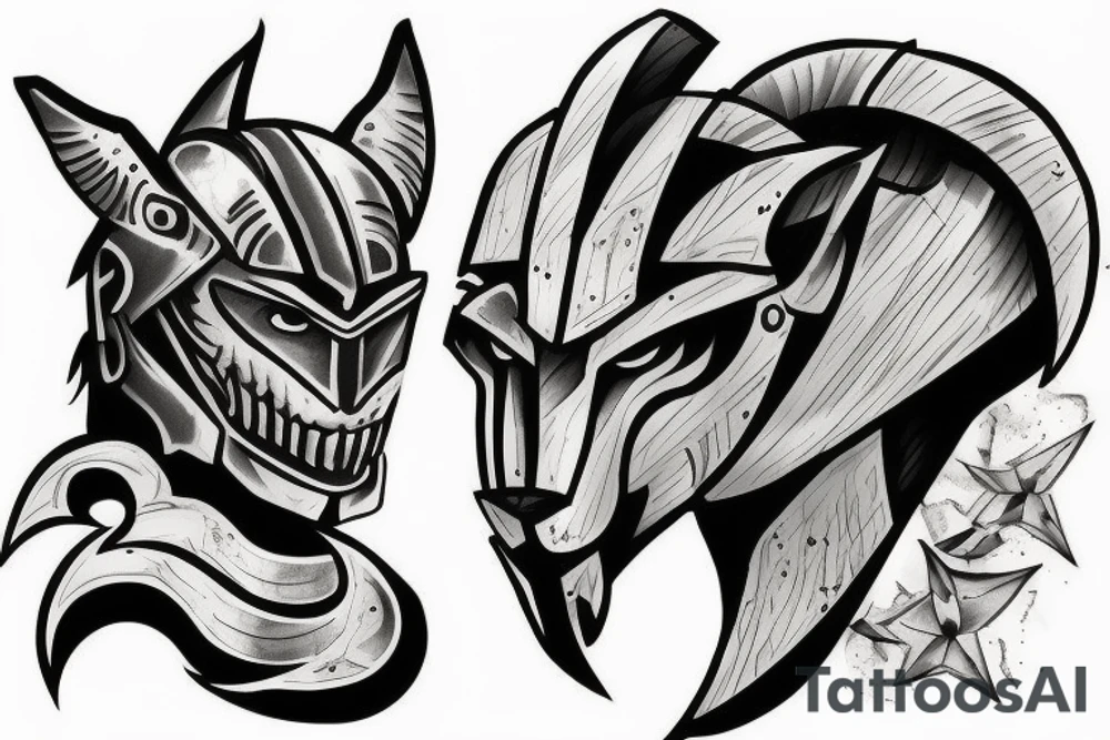 spartan and wolf tattoo idea