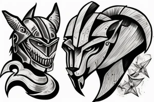 spartan and wolf tattoo idea