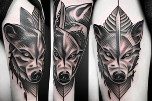 spartan and wolf tattoo idea