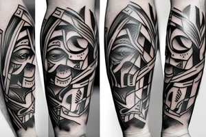 spartan and wolf tattoo idea