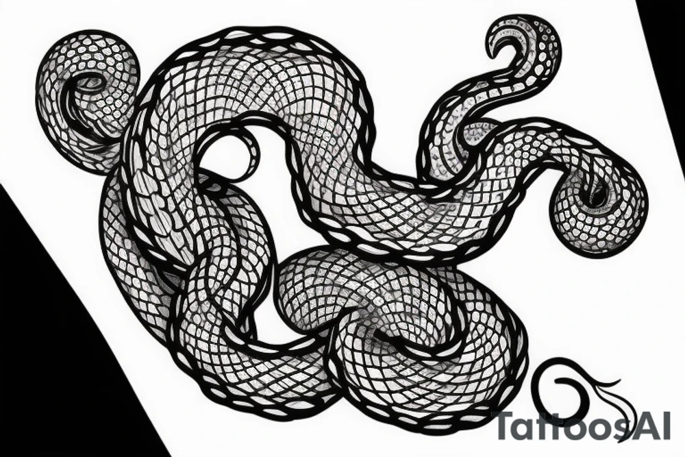 Snake in flowers tattoo idea