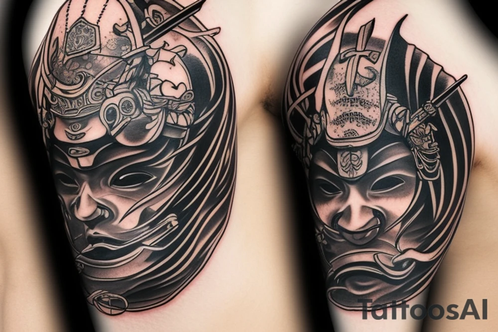 dark samurai tattoo idea