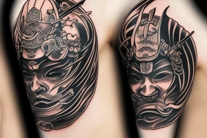 dark samurai tattoo idea