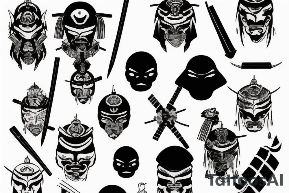 dark samurai tattoo idea