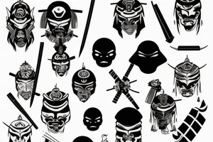 dark samurai tattoo idea