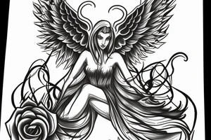 Half angel and half demon tattoo idea