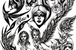 Angel and devil tattoo idea