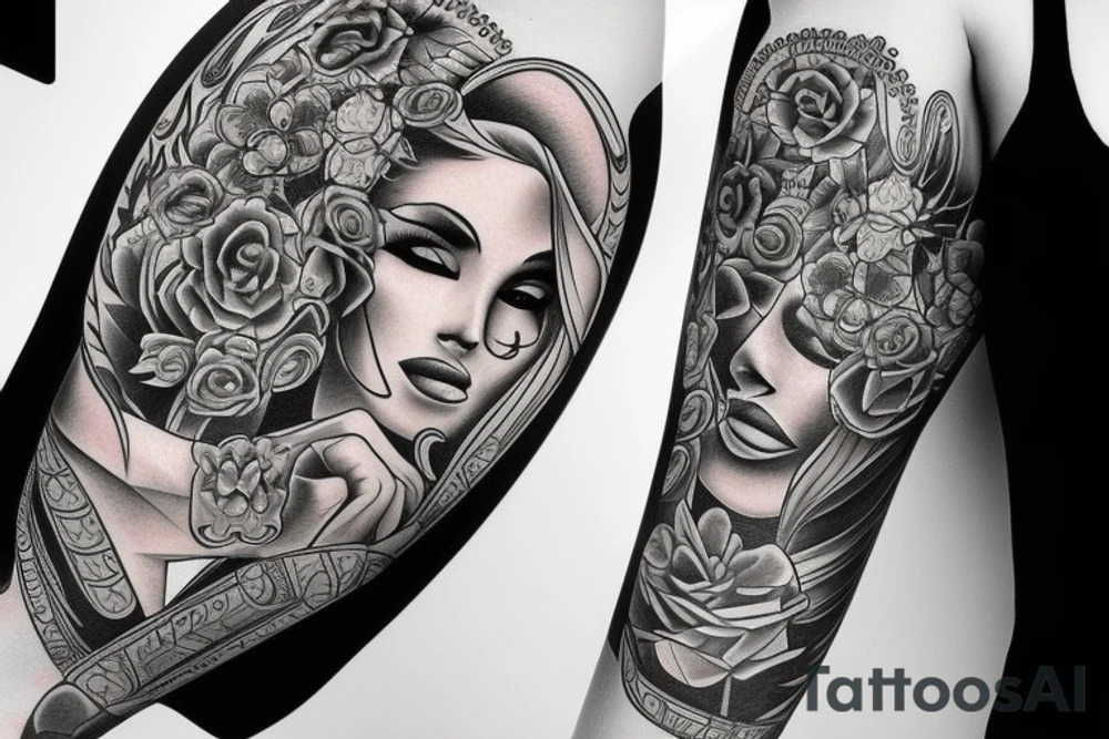 Chicano girl tattoo idea