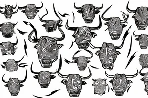 Bull face oneline tattoo idea