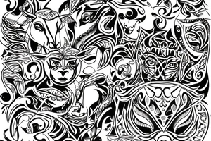 Bull face oneline tattoo idea
