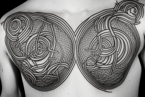 Dna atoms meditating monk tattoo idea