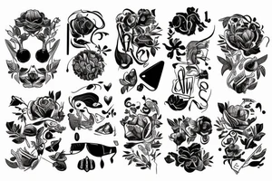 Okno z odchyloną firanką i kwiaty oraz jagody tattoo idea