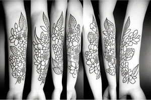 Window, flowers and blueberry tattoo idea