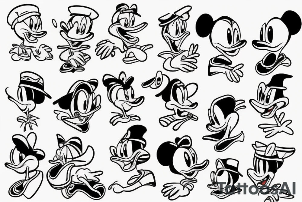 Donald Duck being a dentist tattoo idea