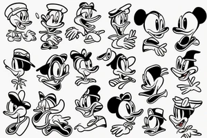 Donald Duck being a dentist tattoo idea