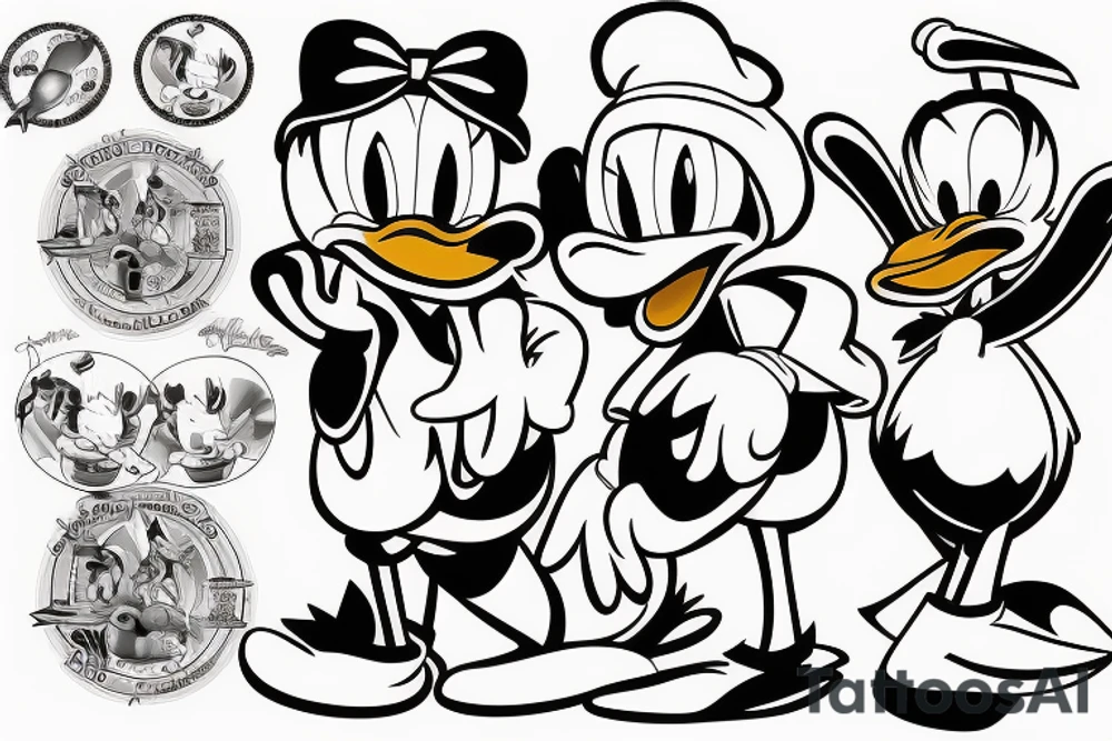 Donald Duck being a dentist tattoo idea