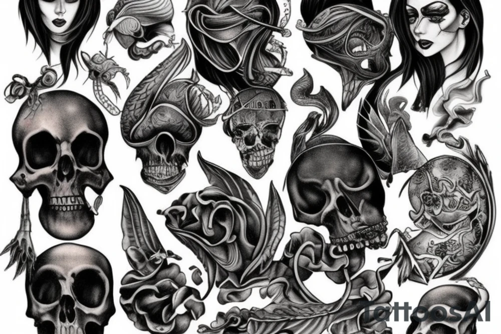 Aries macabre tattoo idea