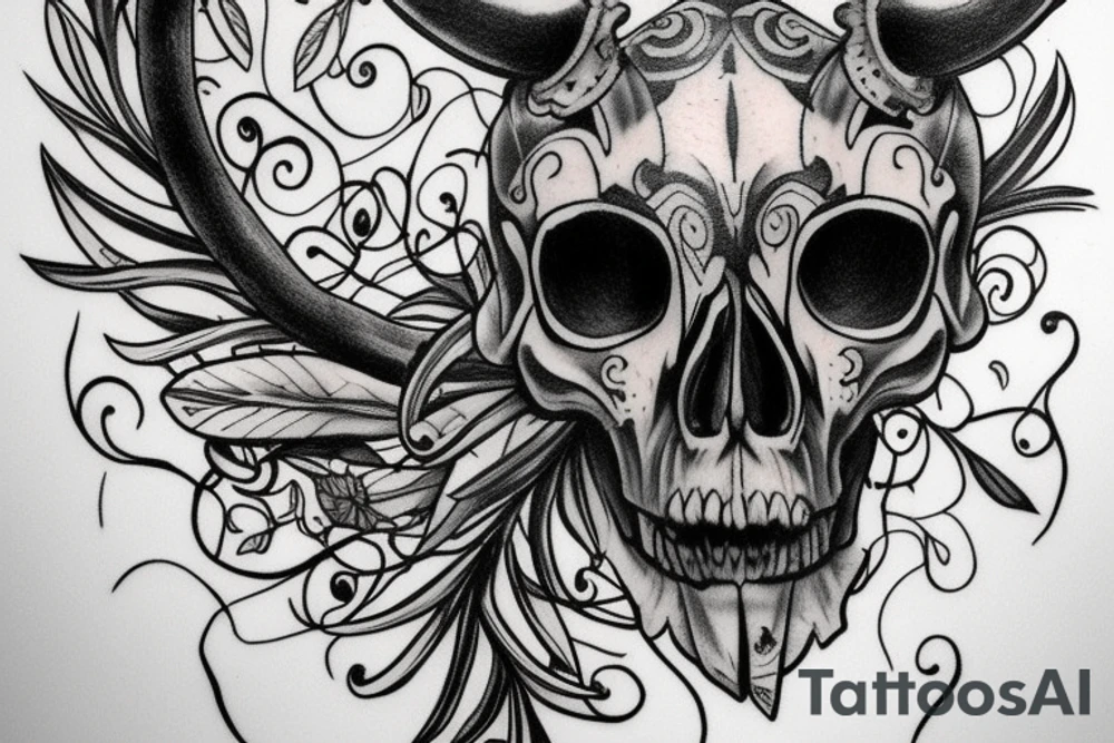 taurus skull tattoo idea