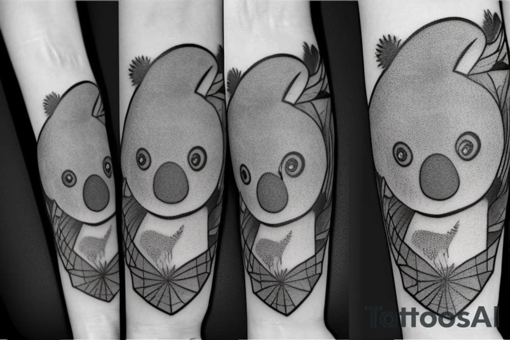 koala wearing a hat tattoo idea