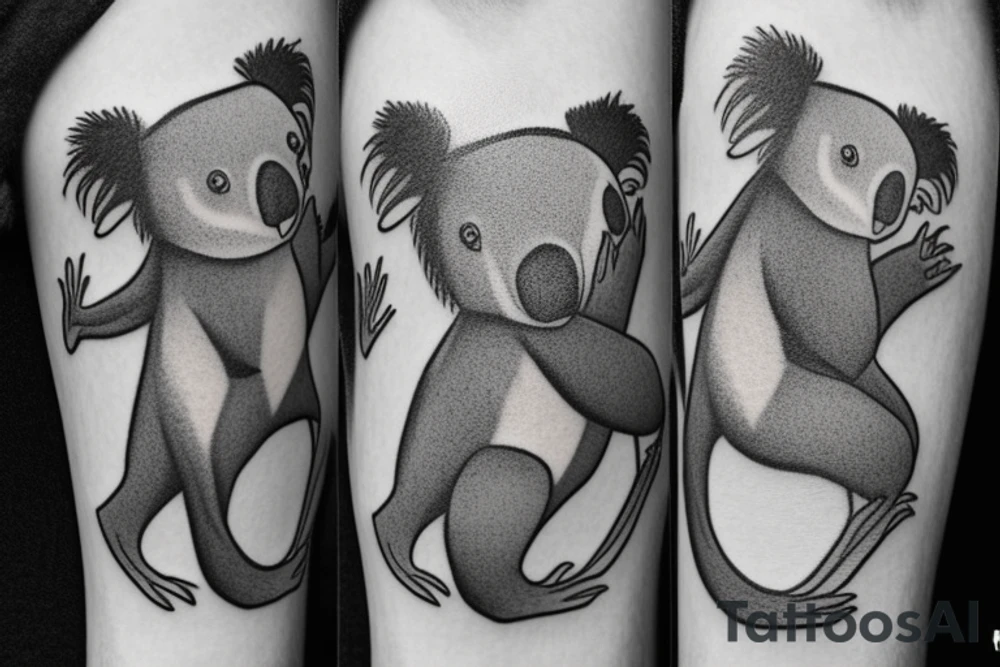 koala wearing a hat tattoo idea
