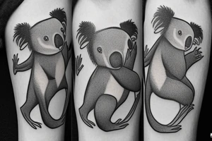 koala wearing a hat tattoo idea