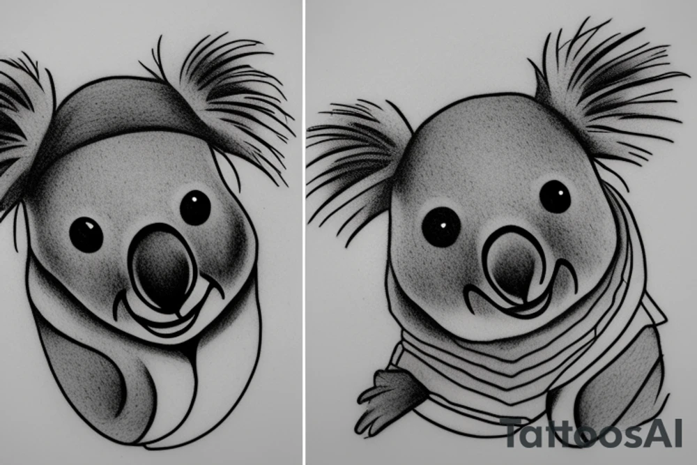 koala
hat tattoo idea