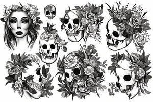 Persephone, flowers, pomegranates, death tattoo idea