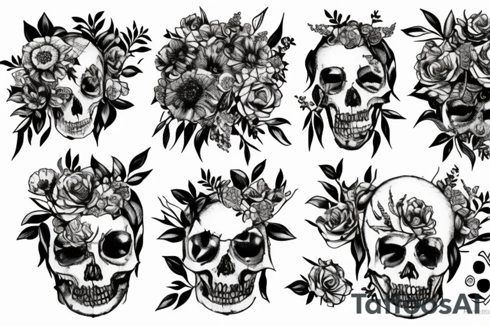 Persephone, flowers, pomegranates, death tattoo idea