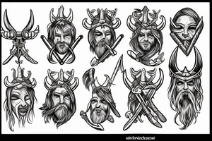 Nordic vikings symbols tattoo idea