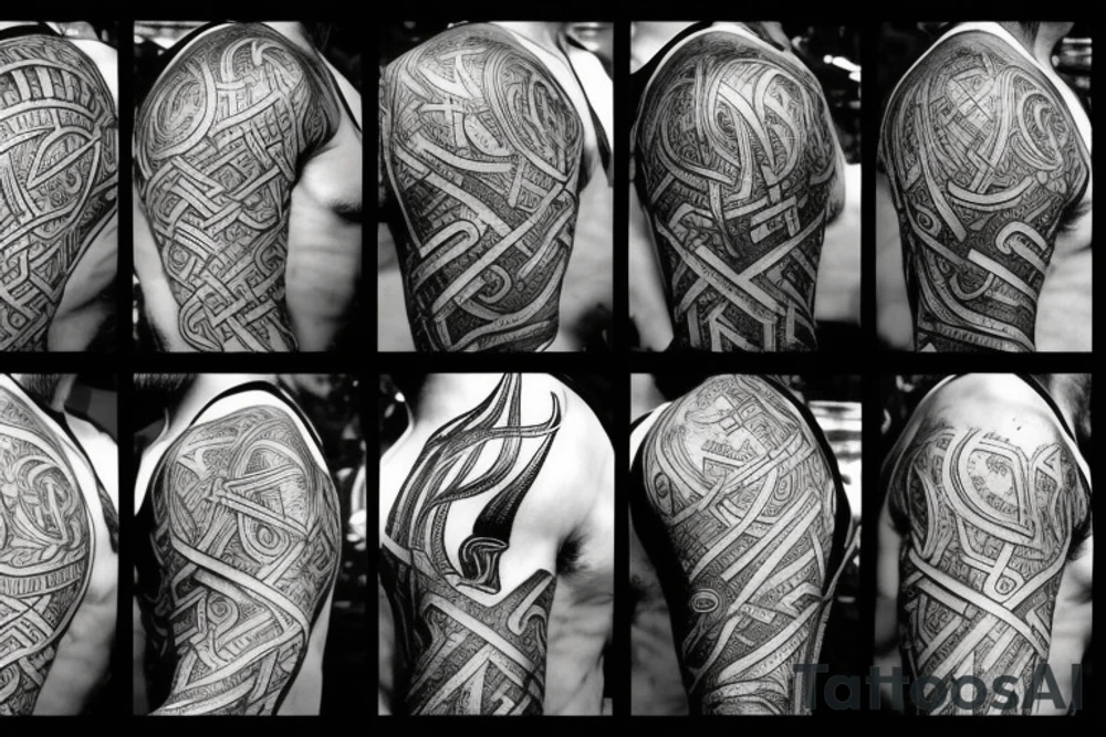 Nordic vikings symbols tattoo idea