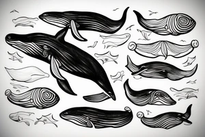A whale gliding through water tattoo idea