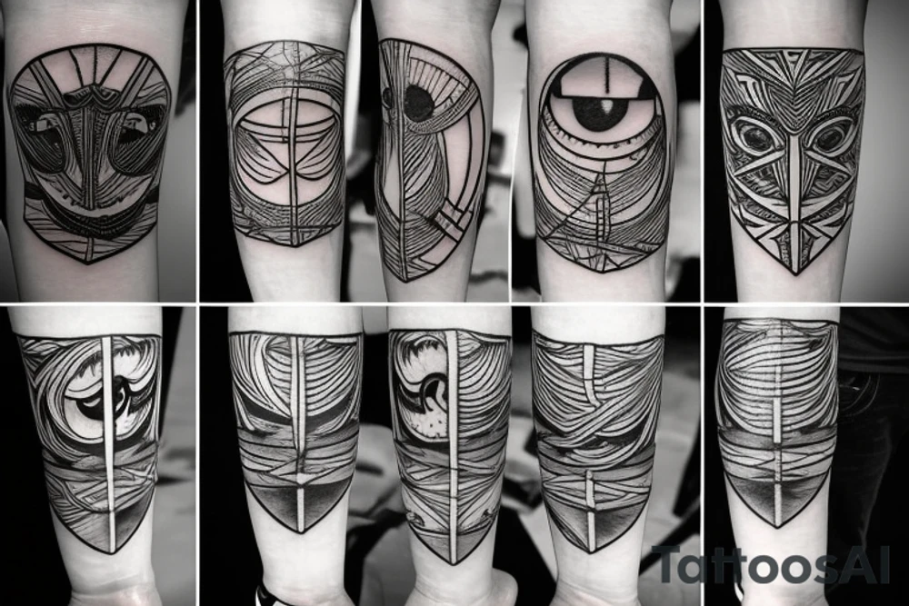 Streetlight with an eye for a light bulb tattoo idea