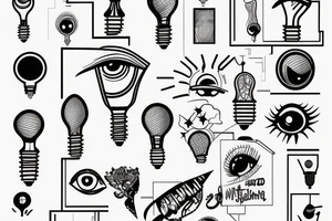 Streetlight with an eye for a light bulb tattoo idea