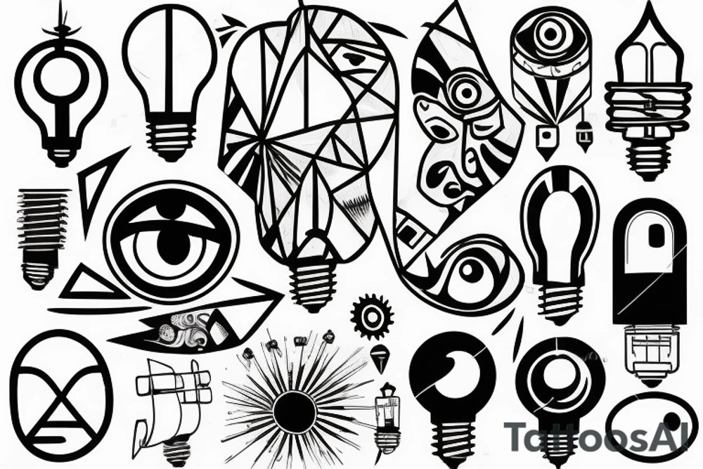 Streetlight with an eye for a light bulb tattoo idea