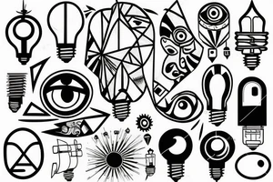 Streetlight with an eye for a light bulb tattoo idea