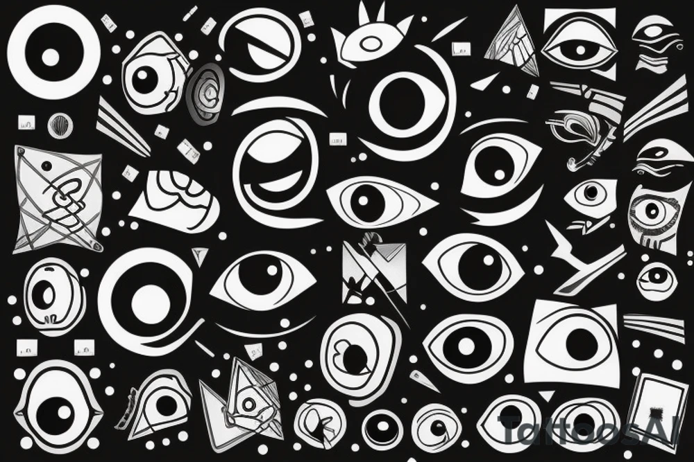 Streetlight with a blinking eye tattoo idea