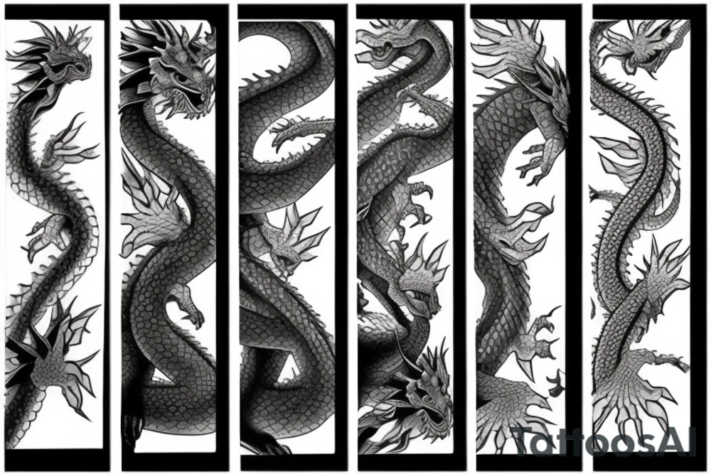 Realistic dragon Full Collor japanese tree tattoo idea