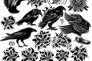 Black crow tattoo idea