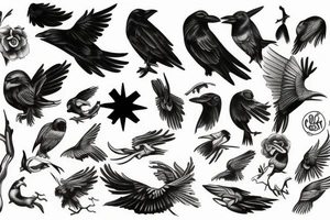 Black crows tattoo idea