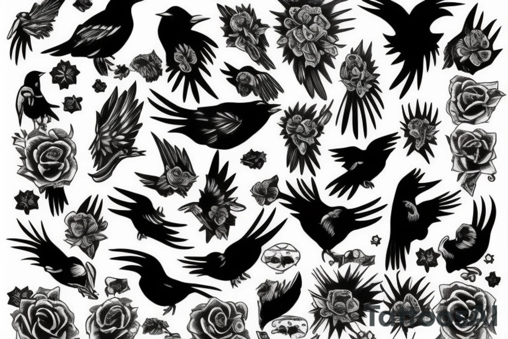 Black crows tattoo idea