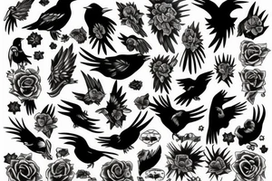 Black crows tattoo idea