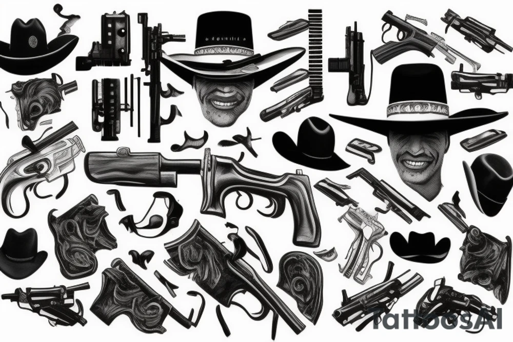 Cowboy, western, gun, gun slinger tattoo idea