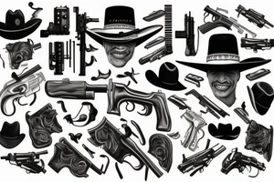 Cowboy, western, gun, gun slinger tattoo idea