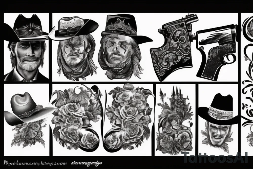 Cowboy, western, gun, gun slinger tattoo idea