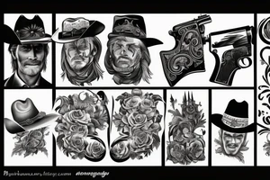Cowboy, western, gun, gun slinger tattoo idea