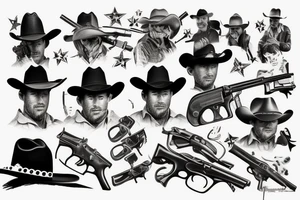 Cowboy, western, gun, gun slinger tattoo idea