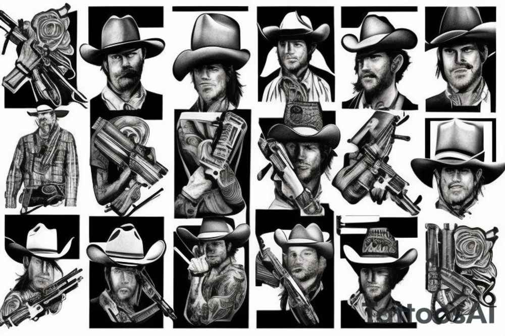 Cowboy, western, gun, gun slinger tattoo idea