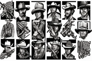 Cowboy, western, gun, gun slinger tattoo idea